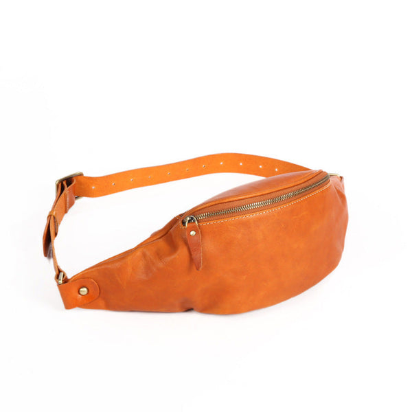 Vintage Women's Crossbody Chest Bag Leather Waist Bag For Women Badass