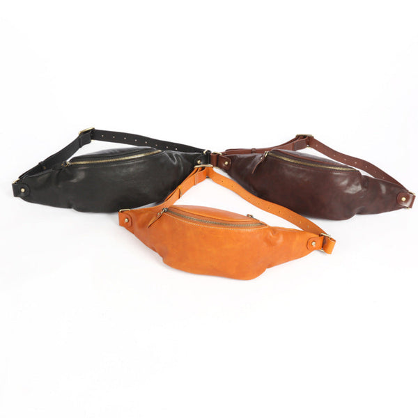 Vintage Women's Crossbody Chest Bag Leather Waist Bag For Women Beautiful