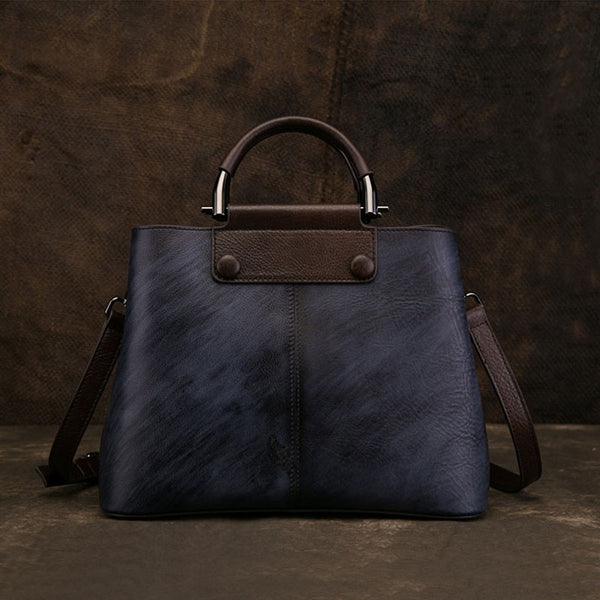 Vintage Women's Embossed Genuine Leather Handbags Cross Shoulder Bag Purse For Women Black