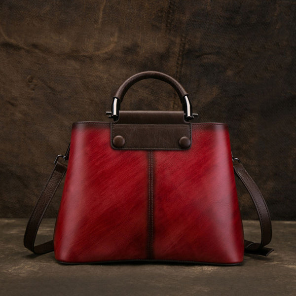 Vintage Women's Embossed Genuine Leather Handbags Cross Shoulder Bag Purse For Women Gift