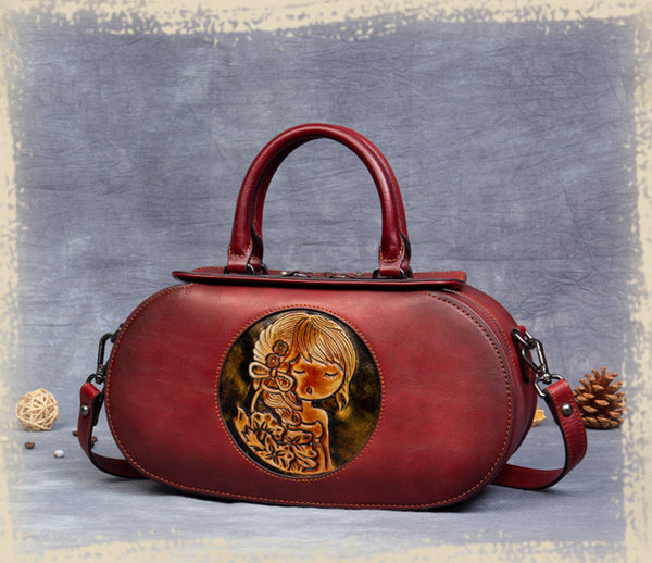 Vintage Women's Genuine Leather Handbags Cross Shoulder Bag For Women Designer