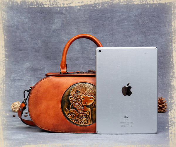 Vintage Women's Genuine Leather Handbags Cross Shoulder Bag For Women Funky