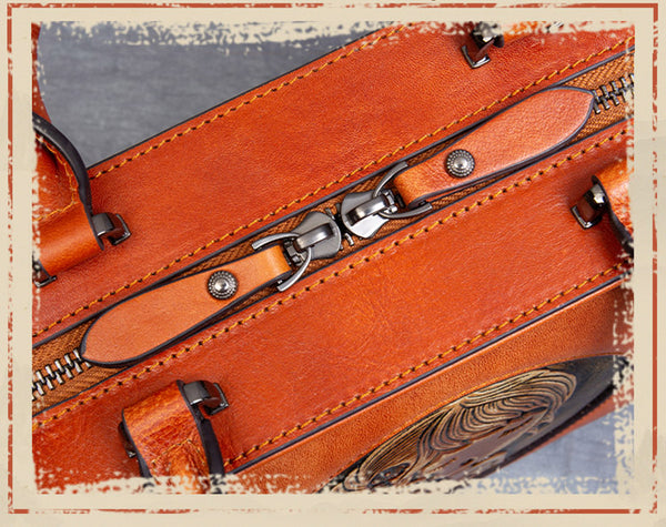 Vintage Women's Genuine Leather Handbags Cross Shoulder Bag For Women Handmade