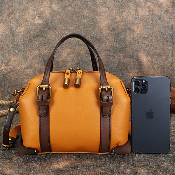 Vintage Women's Genuine Leather Handbags Crossbody Sling Bags Purse for Women Cute