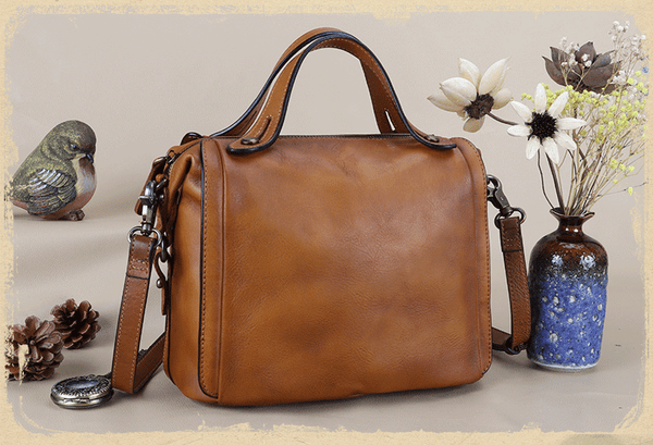 Vintage Women's Genuine Leather Handbags Over The Shoulder Purse For Women Cool