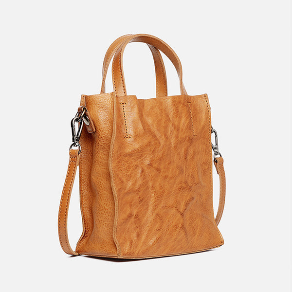 Vintage Women's Genuine Leather Handbags Small Crossbody Tote Purse For Women