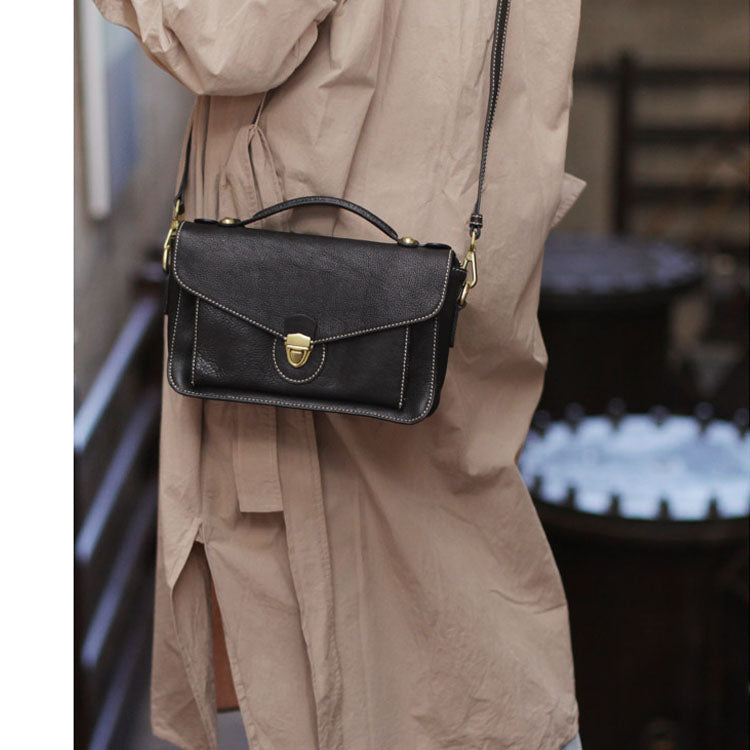 Vintage Women's Genuine Leather Shoulder Bags Handbags Purse for Women Chic