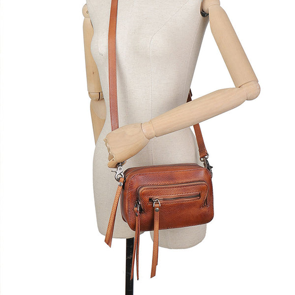 Vintage Women's Leather Crossbody Sling Bag Purse for Ladies Chic
