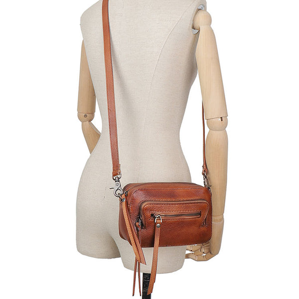 Vintage Women's Leather Crossbody Sling Bag Purse for Ladies Cool