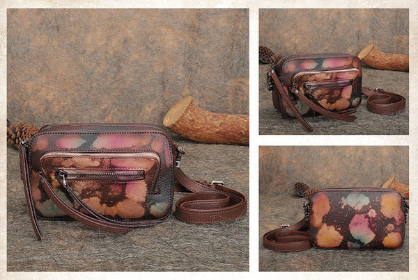 Vintage Women's Leather Crossbody Sling Bag Purse for Ladies Designer