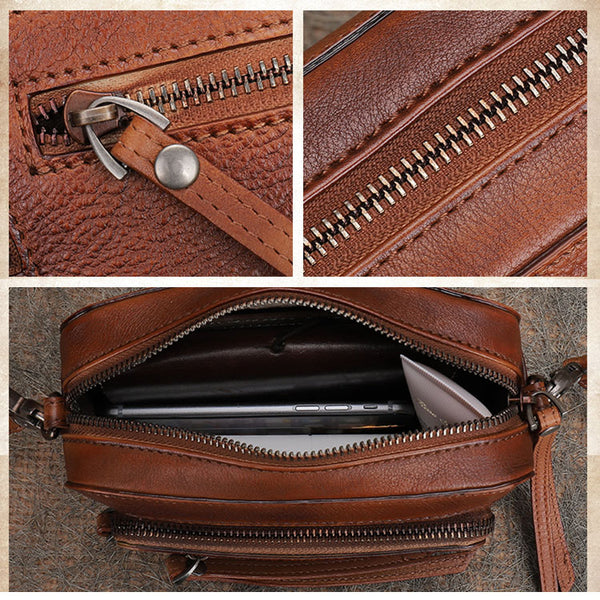 Vintage Women's Leather Crossbody Sling Bag Purse for Ladies Details