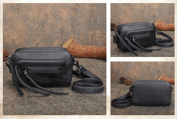 Vintage Women's Leather Crossbody Sling Bag Purse for Ladies Fashion