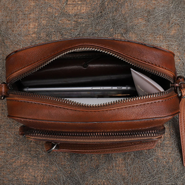 Vintage Women's Leather Crossbody Sling Bag Purse for Ladies Inside