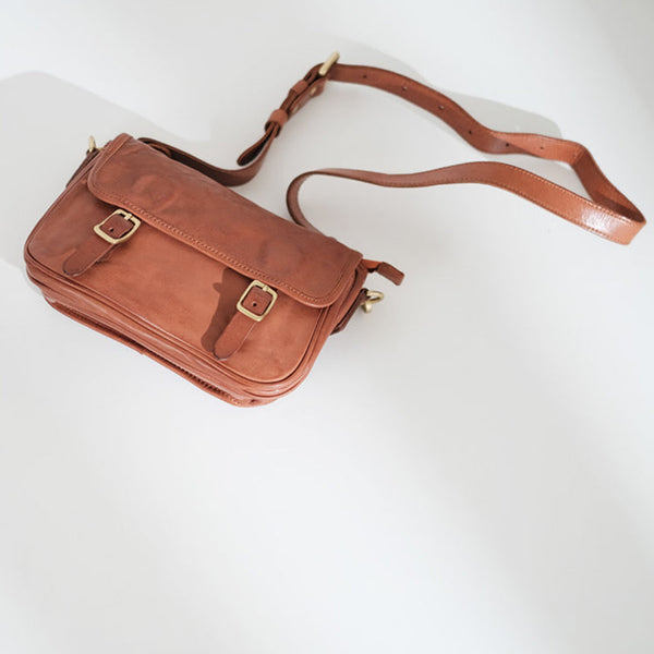 Vintage Women's Leather Satchel Bag Cross Shoulder Bag For Women Casual