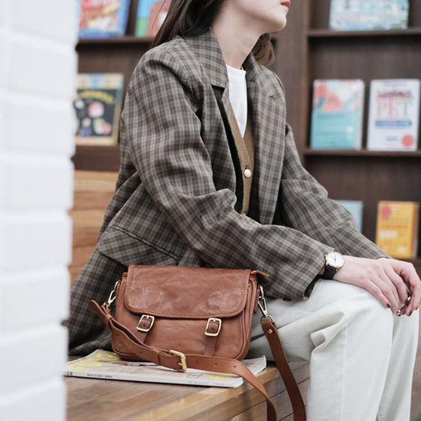 Vintage Women's Leather Satchel Bag Cross Shoulder Bag For Women Cool