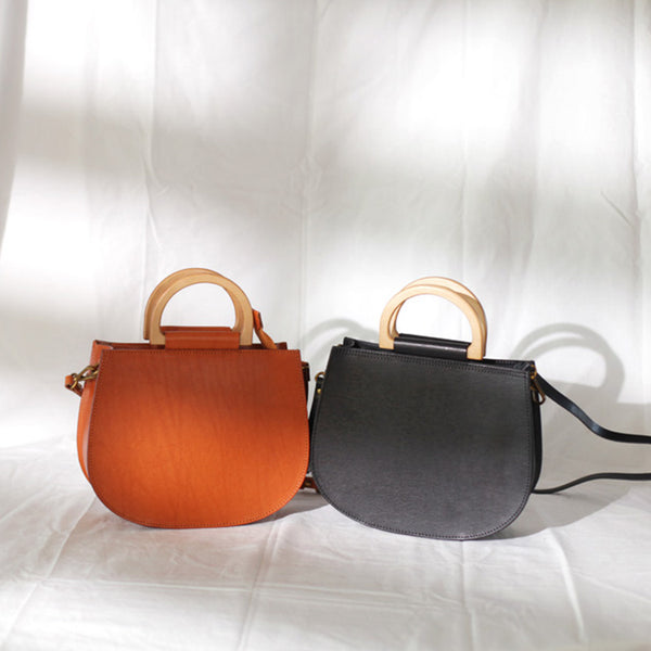 Vintage Women's Small Real Leather Crossbody Handbags Over the Shoulder Purse for Women Cute