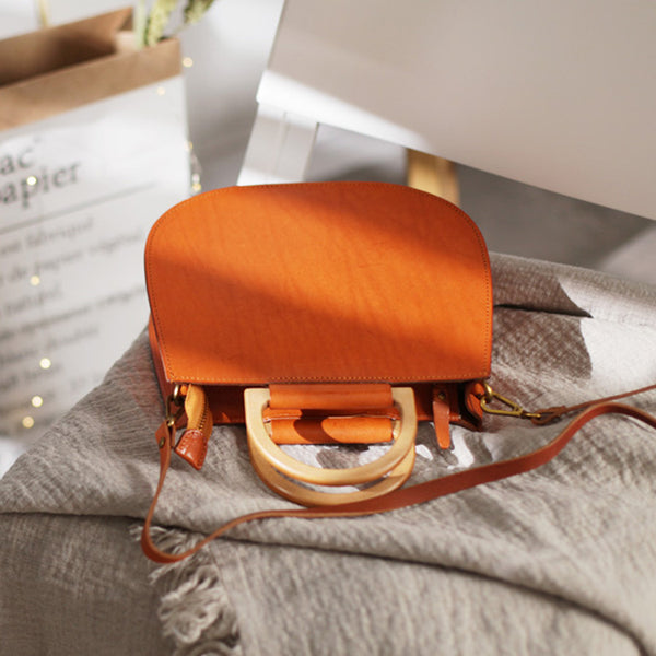 Vintage Women's Small Real Leather Crossbody Handbags Over the Shoulder Purse for Women Designer