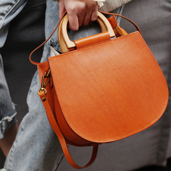 Vintage Women's Small Real Leather Crossbody Handbags Over the Shoulder Purse for Women Durable