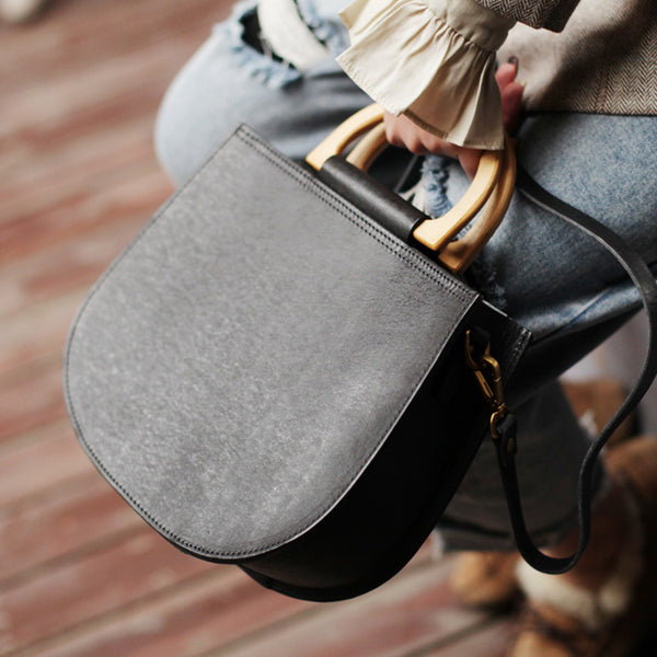 Vintage Women's Small Real Leather Crossbody Handbags Over the Shoulder Purse for Women Stylish