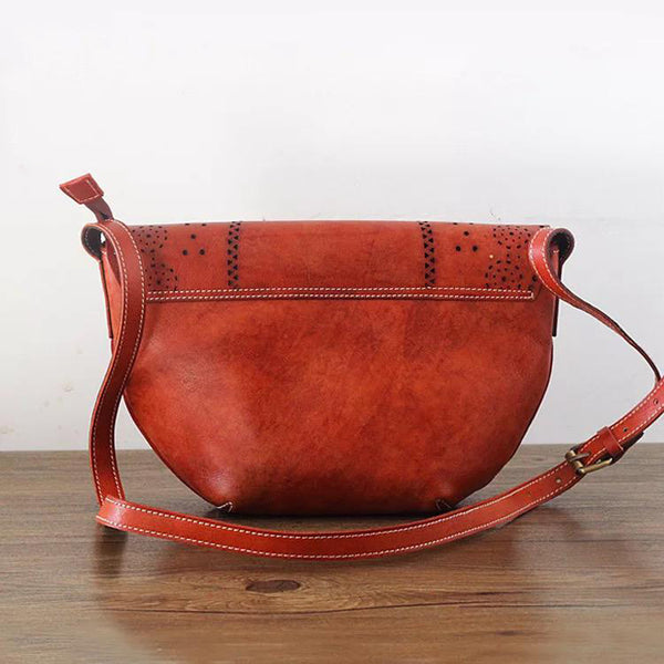 Vintage Womens Boho Leather Cross Body Bags Purses Side Bag for Womens Cowhide