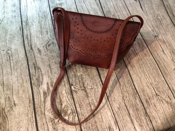 Vintage Womens Boho Leather Cross Body Bags Purses Side Bag for Womens Durable
