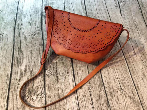 Vintage Womens Boho Leather Cross Body Bags Purses Side Bag for Womens Fashion