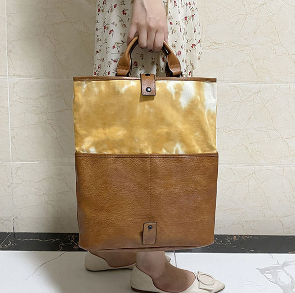 Vintage Womens Canvas And Leather Shoulder Tote Bag Crossbody Purse For Women Cool