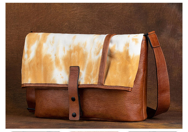 Vintage Womens Canvas And Leather Shoulder Tote Bag Crossbody Purse For Women Genuine Leather