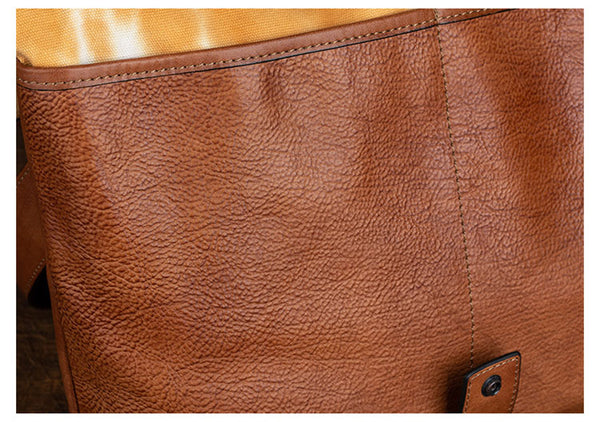 Vintage Womens Canvas And Leather Shoulder Tote Bag Crossbody Purse For Women Side