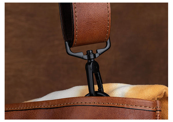 Vintage Womens Canvas And Leather Shoulder Tote Bag Crossbody Purse For Women Trendy