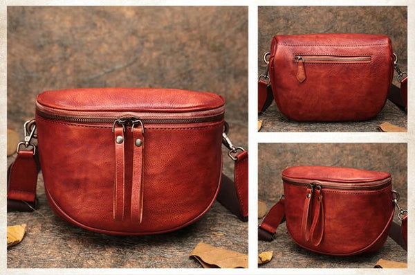 Vintage Womens Chest Sling Bag Leather Crossbody Purse For Women Cute