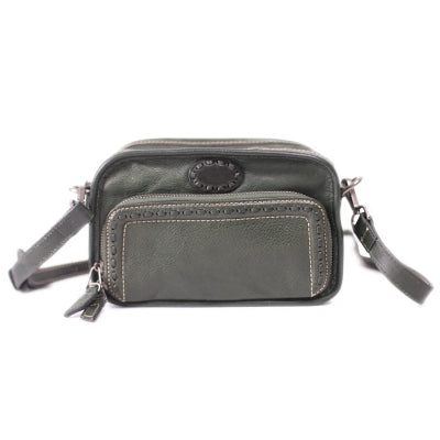 Vintage Womens Cowhide Leather Crossbody Purse Black Sling Bag for Women Gift