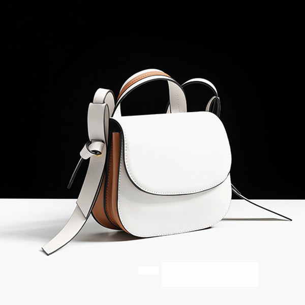 Cute Womens Leather Crossbody Saddle Bag Purse Small Shoulder Bag for Women