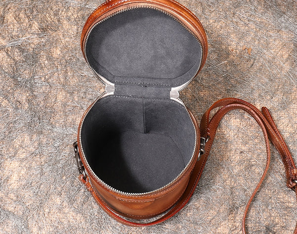 Vintage Womens Genuine Leather Crossbody Bucket Bag Handbags for Women Cool