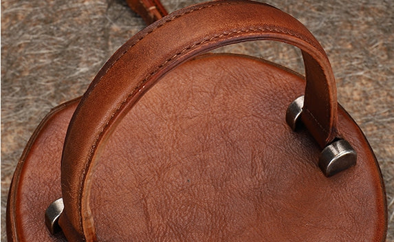 Vintage Womens Genuine Leather Crossbody Bucket Bag Handbags for Women Designer