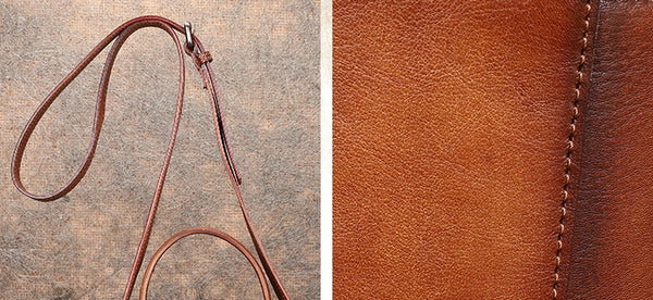 Vintage Womens Genuine Leather Crossbody Bucket Bag Handbags for Women Details