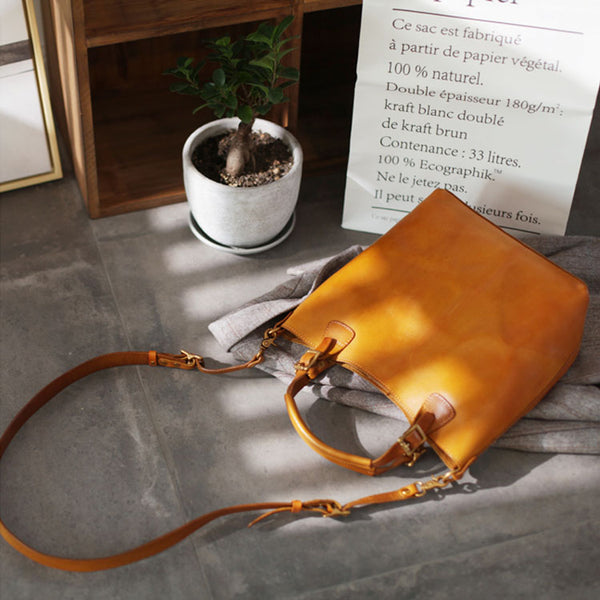 Vintage Womens Genuine Leather Crossbody Tote Bag Cross Shoulder Bag Nice