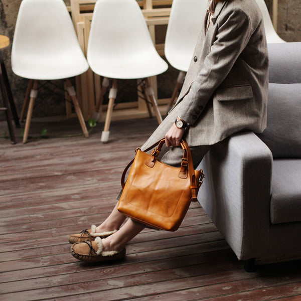 Vintage Womens Genuine Leather Crossbody Tote Bag Cross Shoulder Bag Beautiful