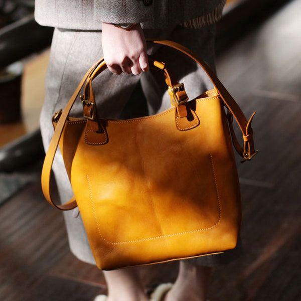 Vintage Womens Genuine Leather Crossbody Tote Bag Cross Shoulder Bag for Women