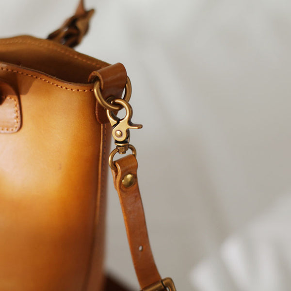 Vintage Womens Genuine Leather Crossbody Tote Bag Cross Shoulder Bag Details