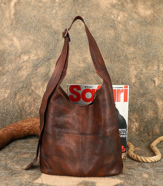 Vintage Womens Genuine Leather Tote Bag Shoulder Handbags For Women Casual