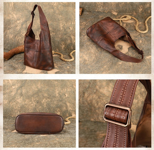 Vintage Womens Genuine Leather Tote Bag Shoulder Handbags For Women Durable