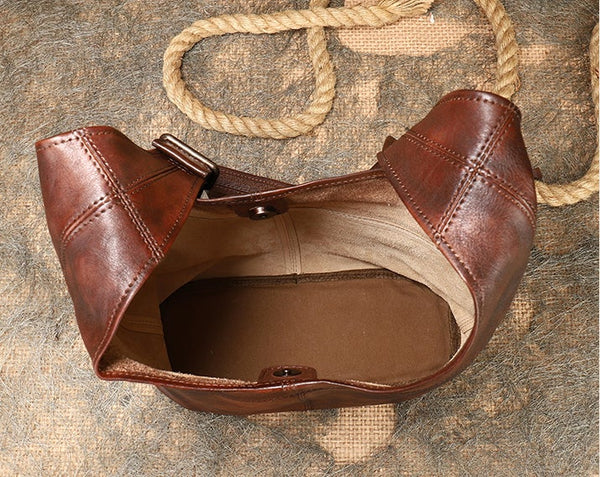 Vintage Womens Genuine Leather Tote Bag Shoulder Handbags For Women Inside