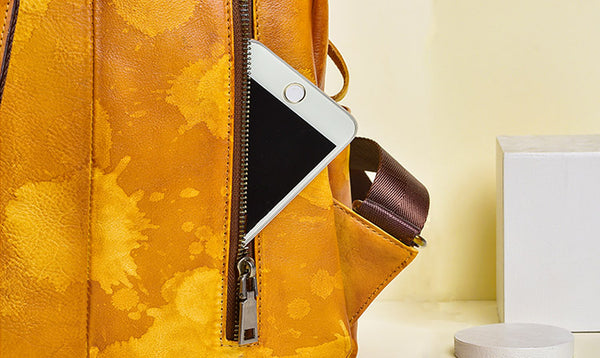 Vintage Womens Leather Backpack Purse Small Leather Rucksack Bag For Women Online