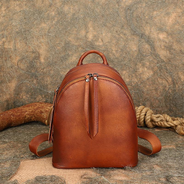 Vintage Womens Leather Backpacks Small Leather Rucksack For Women Best