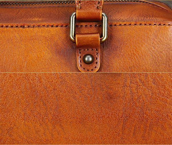 Vintage Womens Leather Boston Bag Small Handbags For Women Vintage