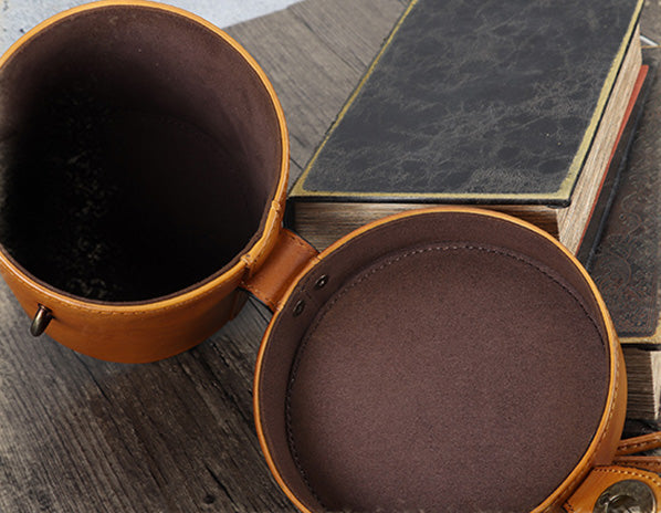 Vintage Womens Leather Crossbody Bucket Bag With Daisy Pattern Side Bags For Women Inside