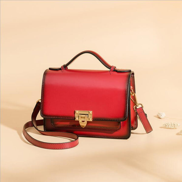 Vintage Womens Leather Satchel Bag Shoulder Handbags For Women