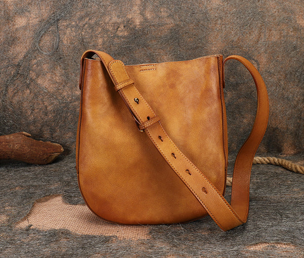 Vintage Womens Leather Tote Handbags Black Leather Shoulder Bag Brown