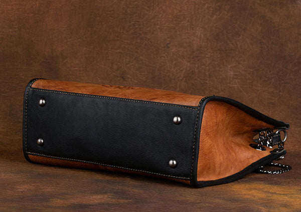 Vintage Womens Leather Tote Handbags Cross Shoulder Bag Handmade